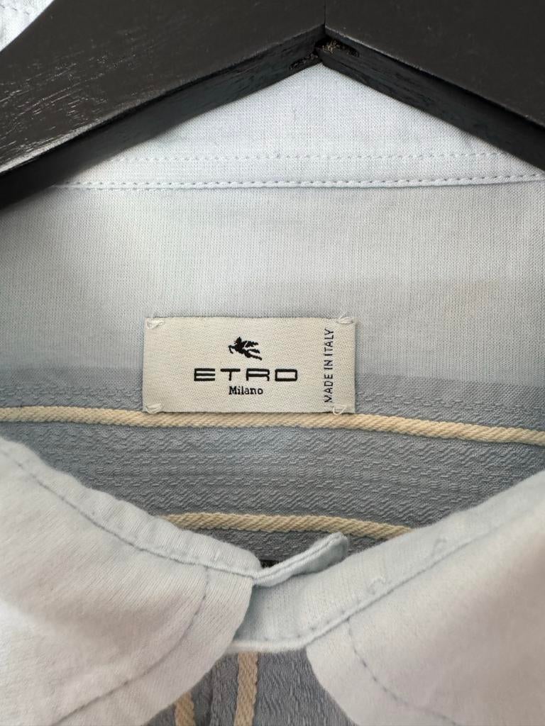 Etro Shirt - Maat Large zo goed als nieuw, Ophalen of Verzenden, Zo goed als nieuw, Blauw, Halswijdte 41/42 (L)