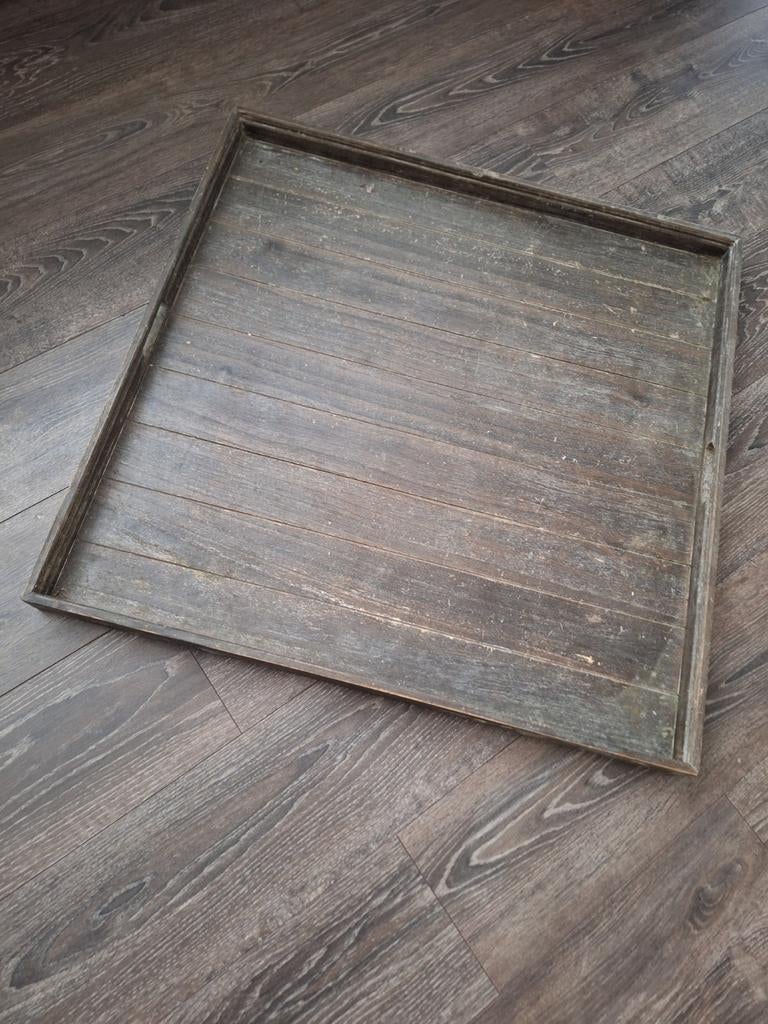 Groot hocker blad vintage brocant, Huis en Inrichting, Woonaccessoires | Dienbladen, Ophalen, Hout