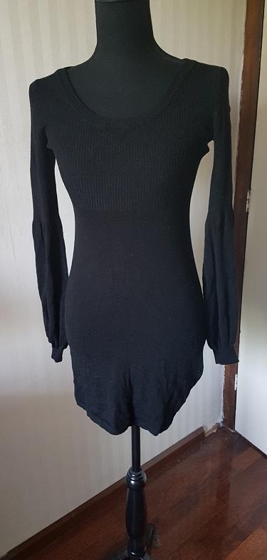 Leuk zwart klassiek jurkje met ballon mouwen van H&M xs s, H&M, Verzenden, Zwart, Maat 34 (XS) of kleiner