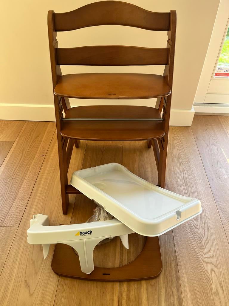 Hauck Alpha + kinderstoel met Alpha Tray, Kinderen en Baby's, Kinderstoelen, Ophalen, Zo goed als nieuw, Meegroeistoel, Gordel(s)