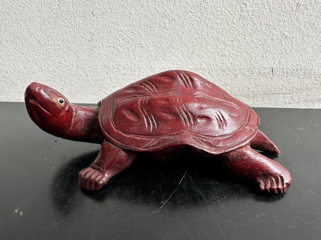 Oud Chinees rozenhout houtsnijwerk Schildpad, Antiek en Kunst, Ophalen of Verzenden