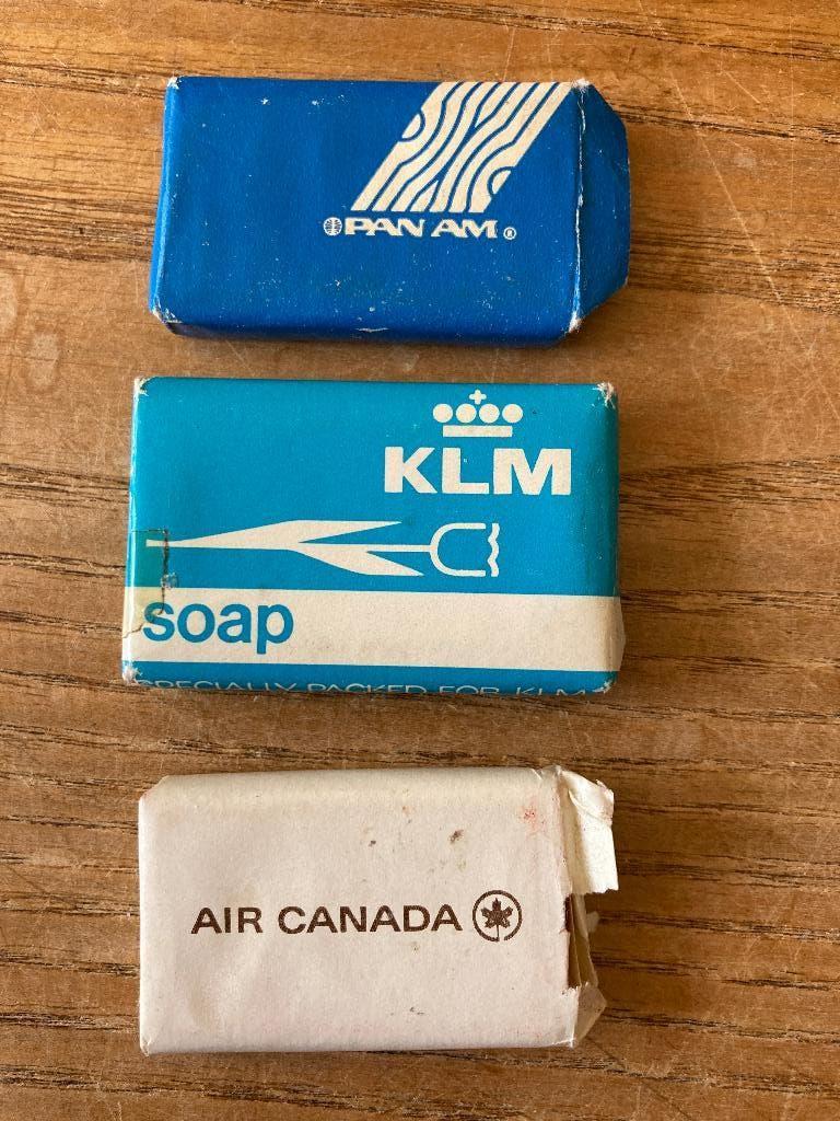 Vintage zeep zeepje Pan Am, KLM, Air Canada, Verzamelen, Ophalen of Verzenden, Nieuw, Overige typen