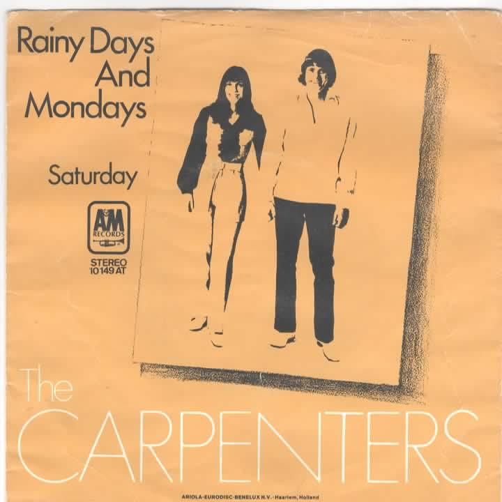 The Carpenters- Rainy Days and Mondays, Cd's en Dvd's, Vinyl Singles, Verzenden, 7 inch, Zo goed als nieuw, Pop