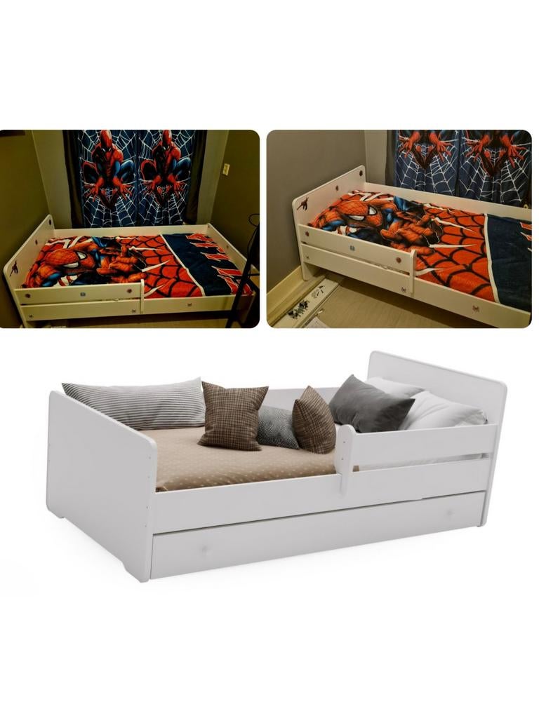 Peuterbed met lade, matras en uitvalbeveiliging, Ophalen, Zo goed als nieuw, Overige typen