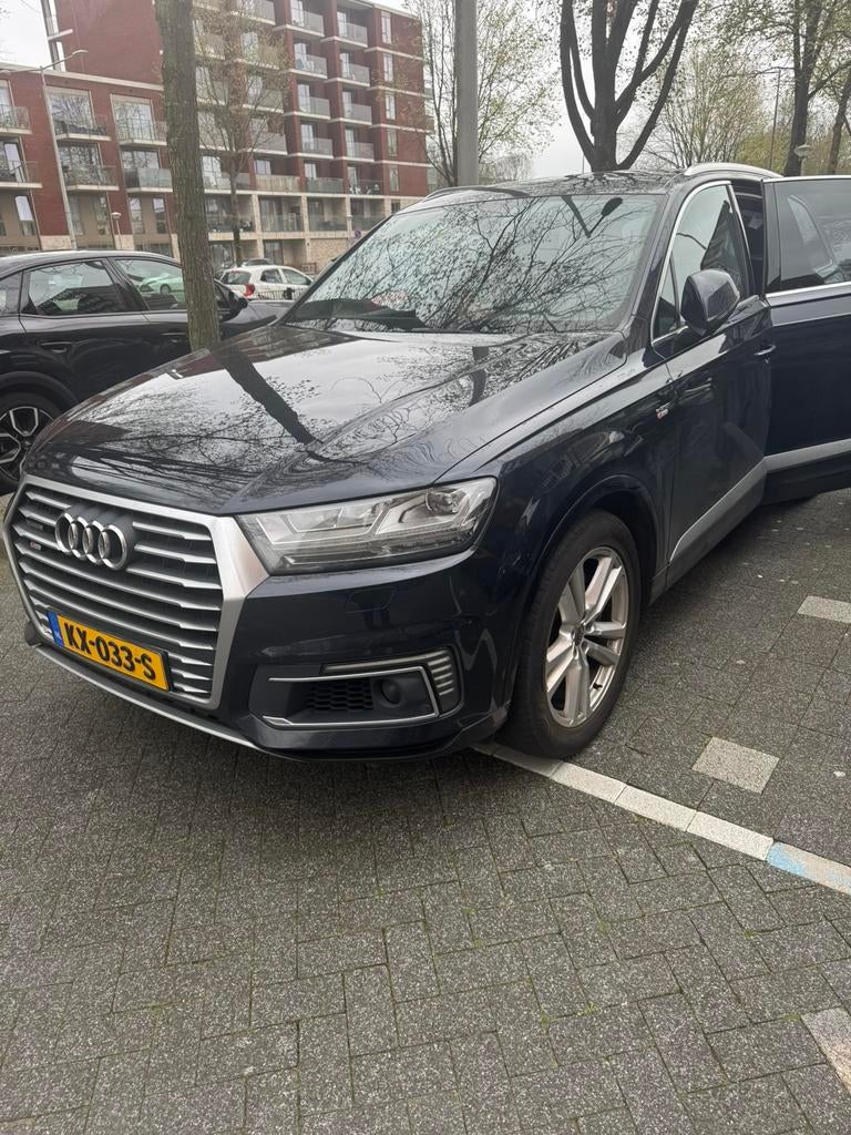 Audi Q7 S Line 2016 – Luxe, Sportief & Goed Onderhouden, Auto's, Automaat, 3500 kg, 258 pk, Blauw