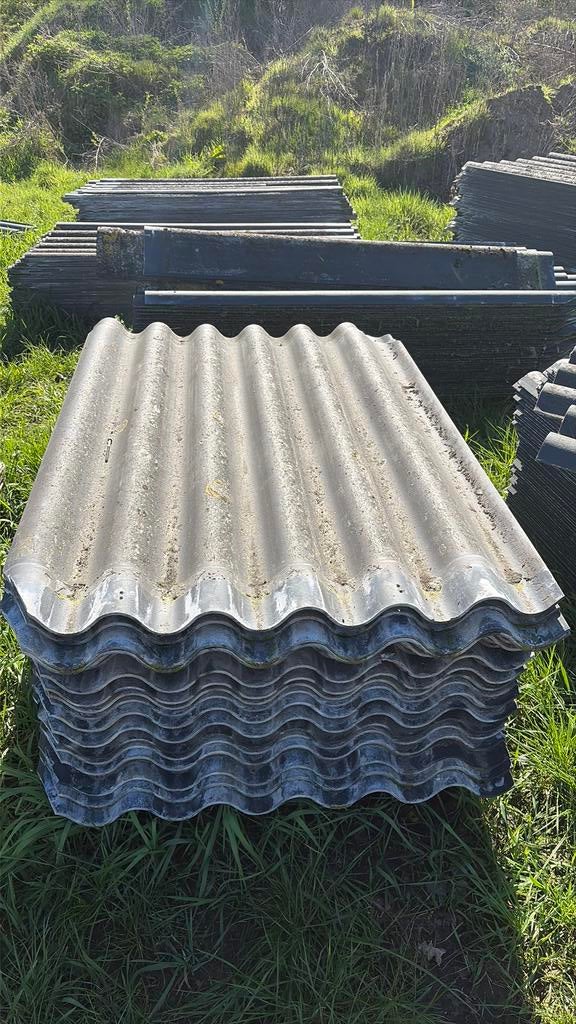Asbestvrije golfplaten vezelcement 2000m2, Doe-het-zelf en Verbouw, Dakpannen en Dakbedekking, Ophalen, Overige materialen, Zwart