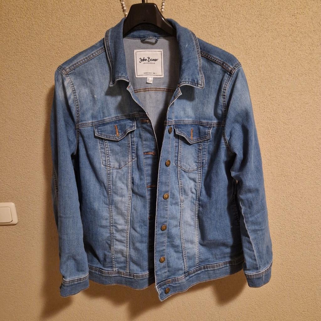 Spijkerjas stretch John Banner jeanswear mt 50, Kleding | Dames, Ophalen of Verzenden, Zo goed als nieuw, Blauw, Jasje of Colbert