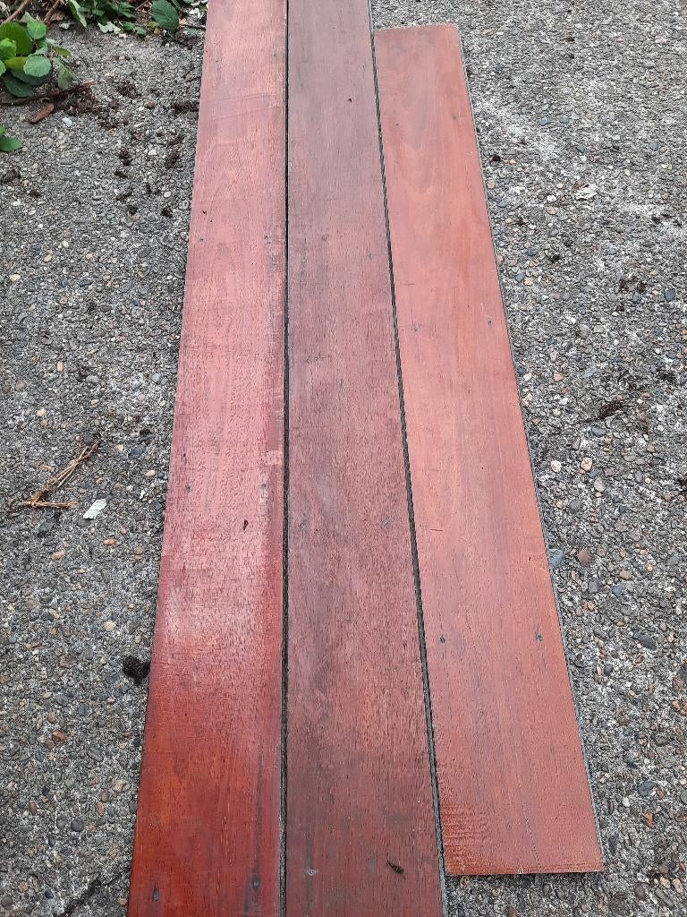 Massief houten jatoba Vloer 50m2, Ophalen, Gebruikt, Vloerdelen of -planken, 10 m² of meer