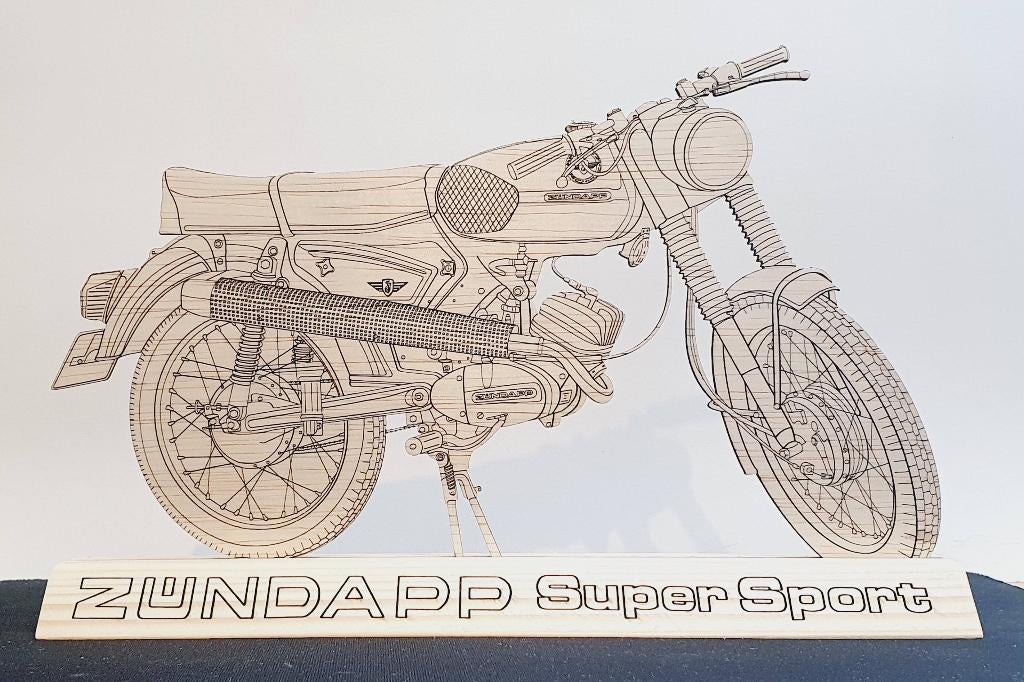 Zundapp Super Sport silhouet, Ophalen of Verzenden, Nieuw, Wandklok