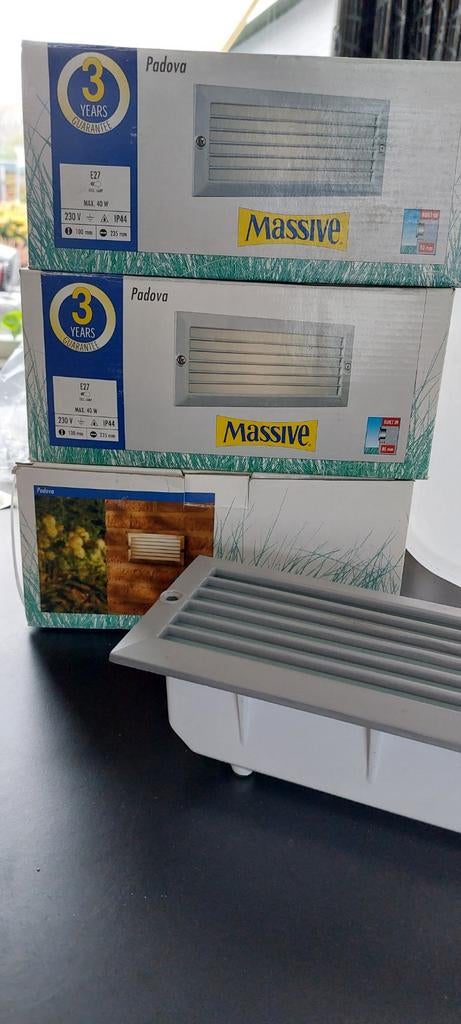 Massive Padova inbouwlampen tuin, Minder dan 50 watt, Wandlamp, Ophalen of Verzenden, Netvoeding