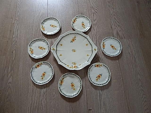 Leuk Gebakstel Société Ceramique Maestricht - antiek vintage, Ophalen of Verzenden, Zo goed als nieuw, Bord(en), Overige stijlen