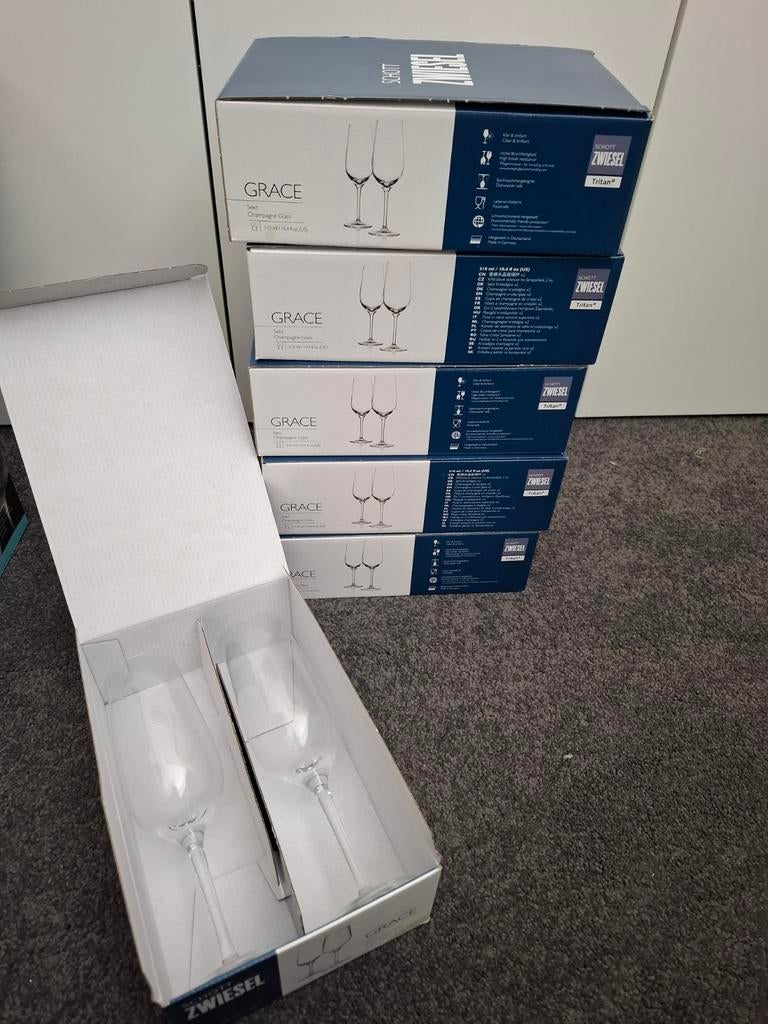 Schott Zwiesel Grace Champagneglazen - 12 stuks, Ophalen, Nieuw, Overige typen