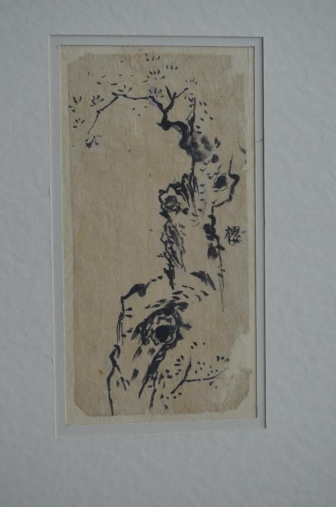 Schitterende oude Japanse tekeningen in passe-partout (2), Antiek en Kunst, Ophalen of Verzenden