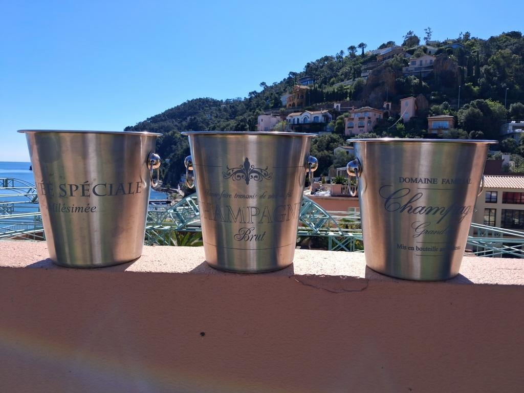 Vintage Franse Champagnekoeler (3X prijs per stuk), Gebruikt, Ophalen of Verzenden, Minder dan 5 flessen, Metaal