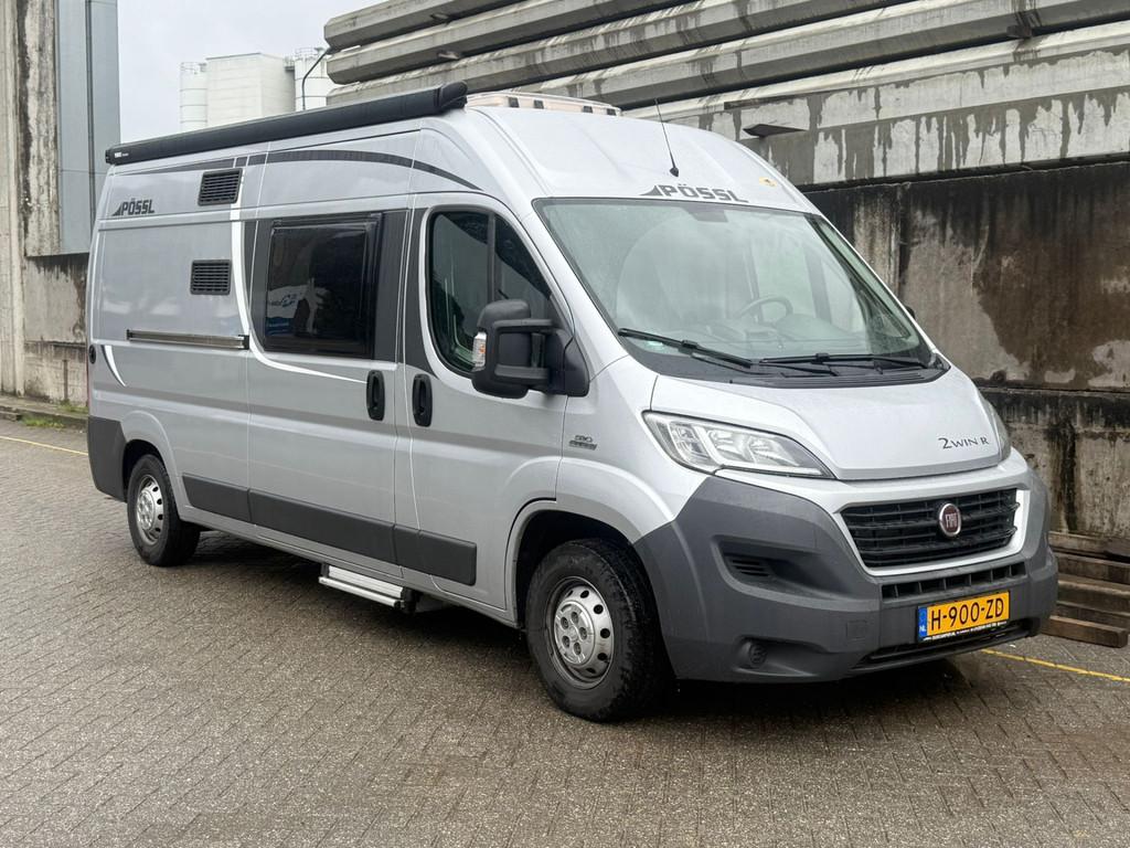 Fiat Ducato Pössl 2Win R (bj 2018), Caravans en Kamperen, Campers, Ringverwarming, Luifel, Tot en met 2, Bedrijf