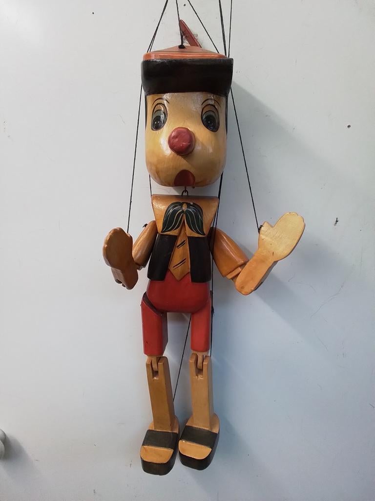 8664z0 mooie grote Pinokkio Marionet 60cm, Ophalen of Verzenden, Huis en Inrichting