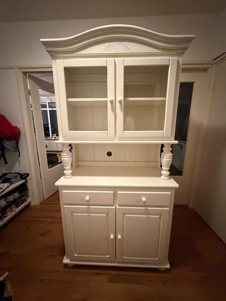 Witte buffetkast, Huis en Inrichting, Kasten | Buffetkasten, Ophalen, Gebruikt, Met deur(en), 50 tot 100 cm