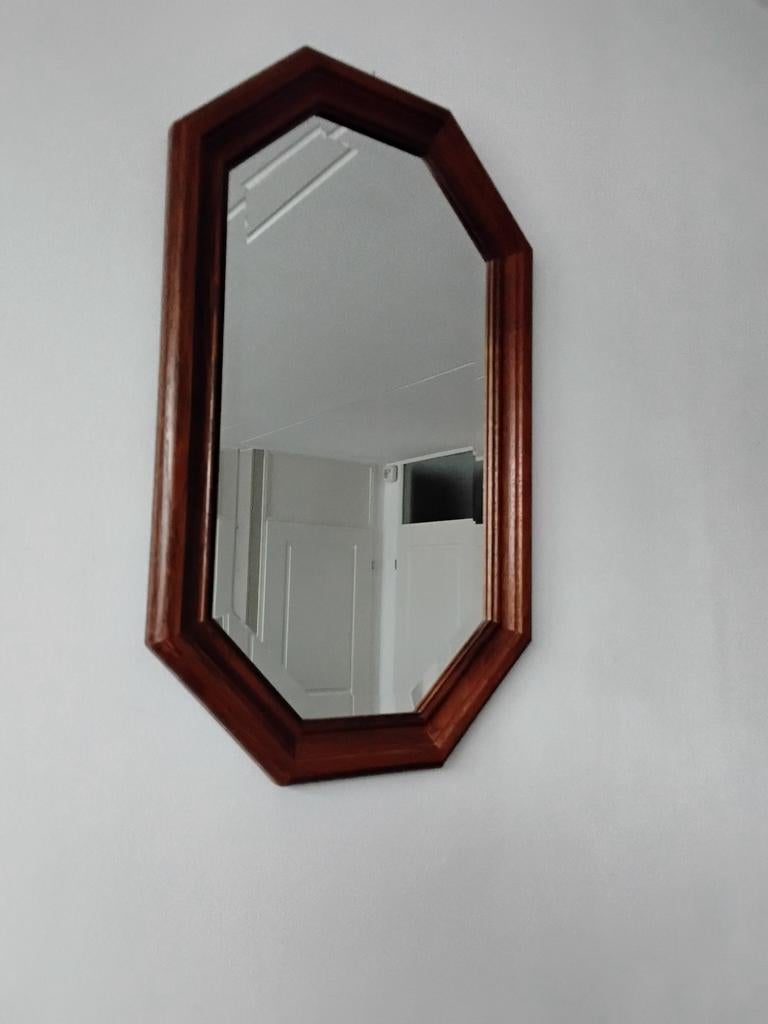 Mooie Spiegel met eiken lijst., Huis en Inrichting, Woonaccessoires | Spiegels, Ophalen, Minder dan 50 cm, Zo goed als nieuw, Minder dan 100 cm