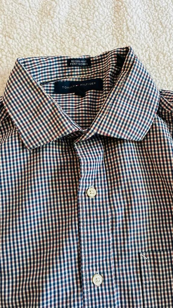 Tommy Hilfiger overhemd, Ophalen of Verzenden, Zo goed als nieuw, Blauw, Overige halswijdtes