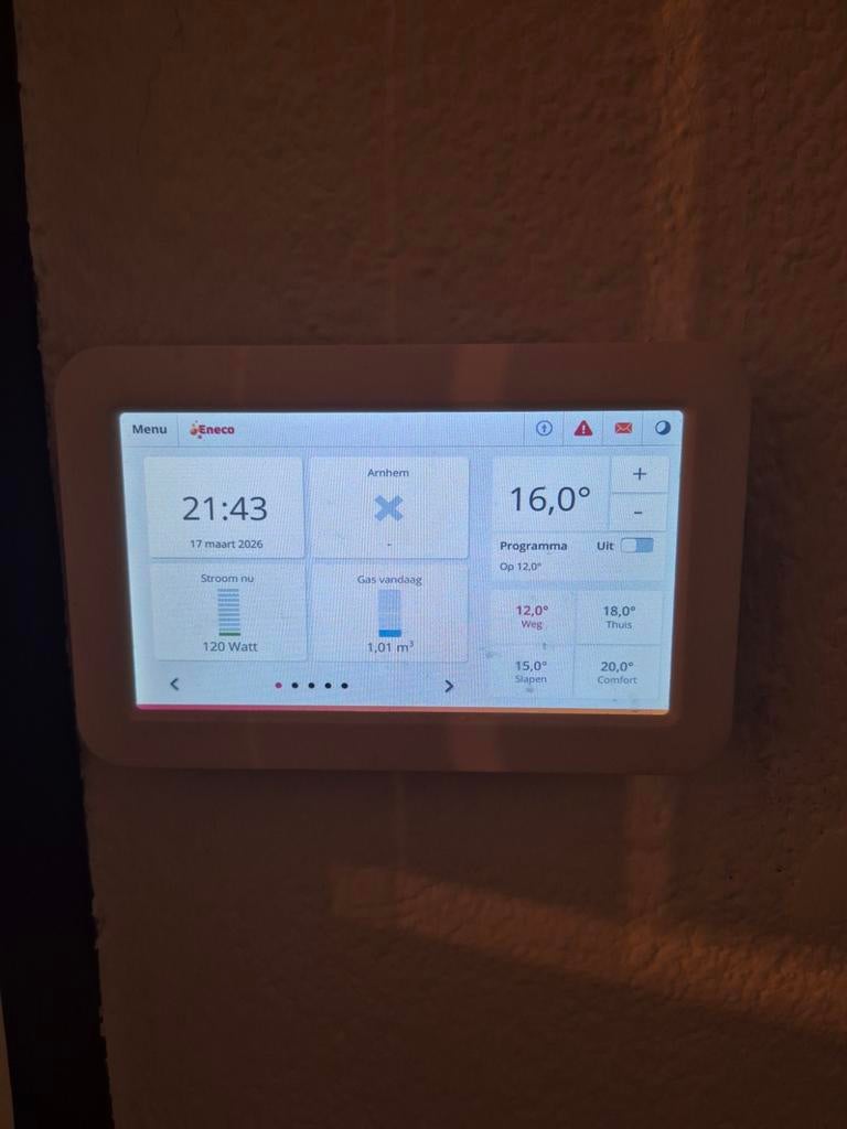 Toon Eneco slimme thermostaat - Nieuwstaat, compleet, Ophalen of Verzenden, Slimme thermostaat, Zo goed als nieuw