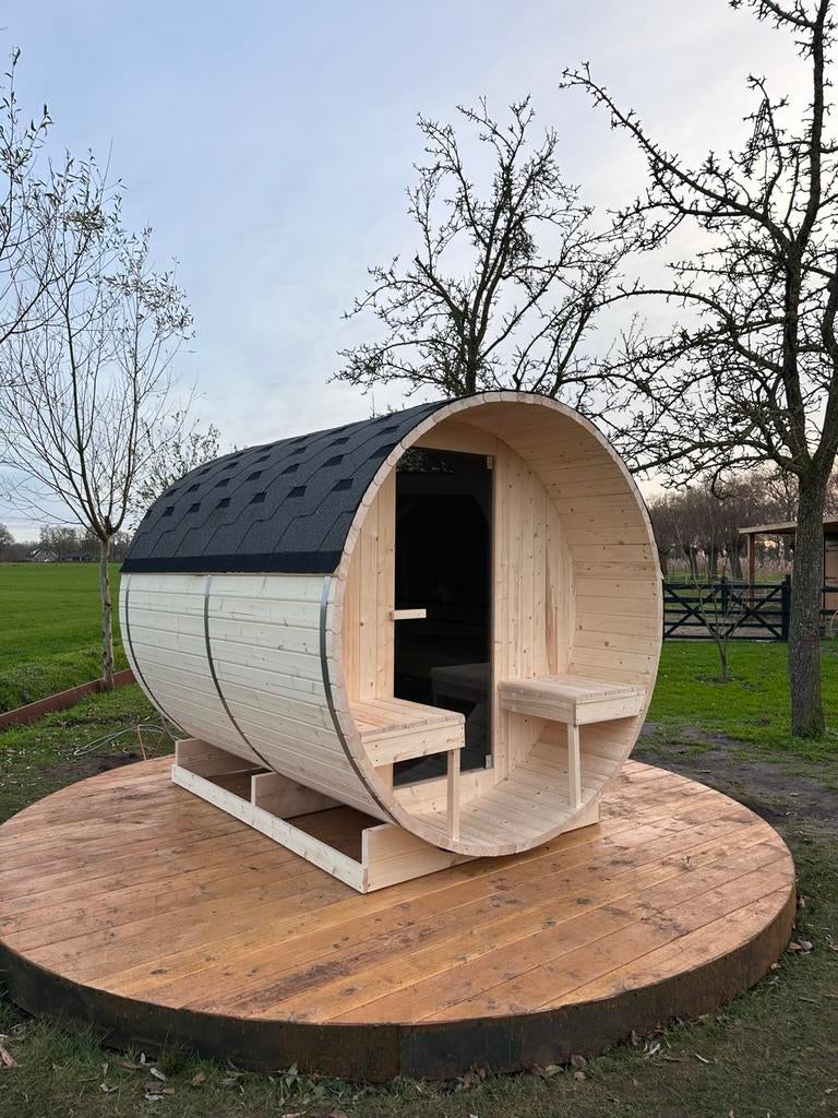 🐣 Complete Barrel Deluxe Sauna 4 Pers | Direct leverbaar, Info@inner-stillness.nl, Verzenden, Fins of Traditioneel, 7665VB