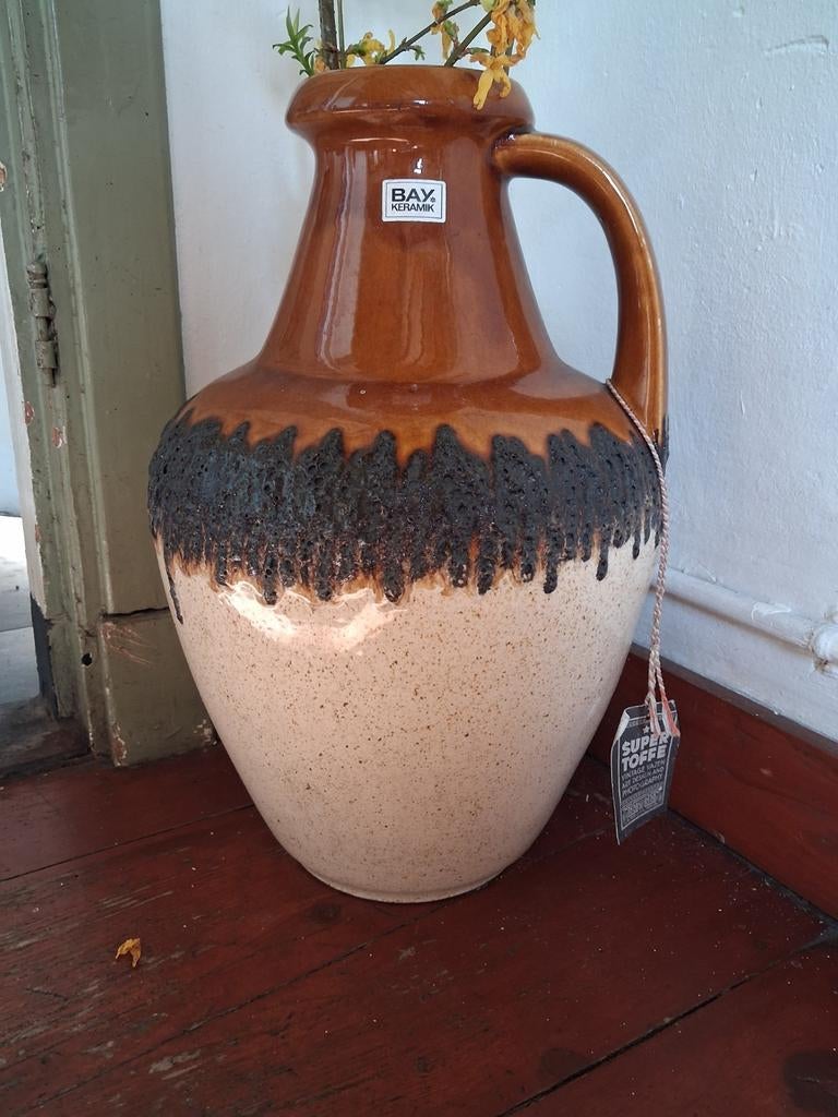 Vintage Bay Keramik vaas - Aardewerk kan - West-Duitsland, Antiek en Kunst, Antiek | Vazen, Ophalen