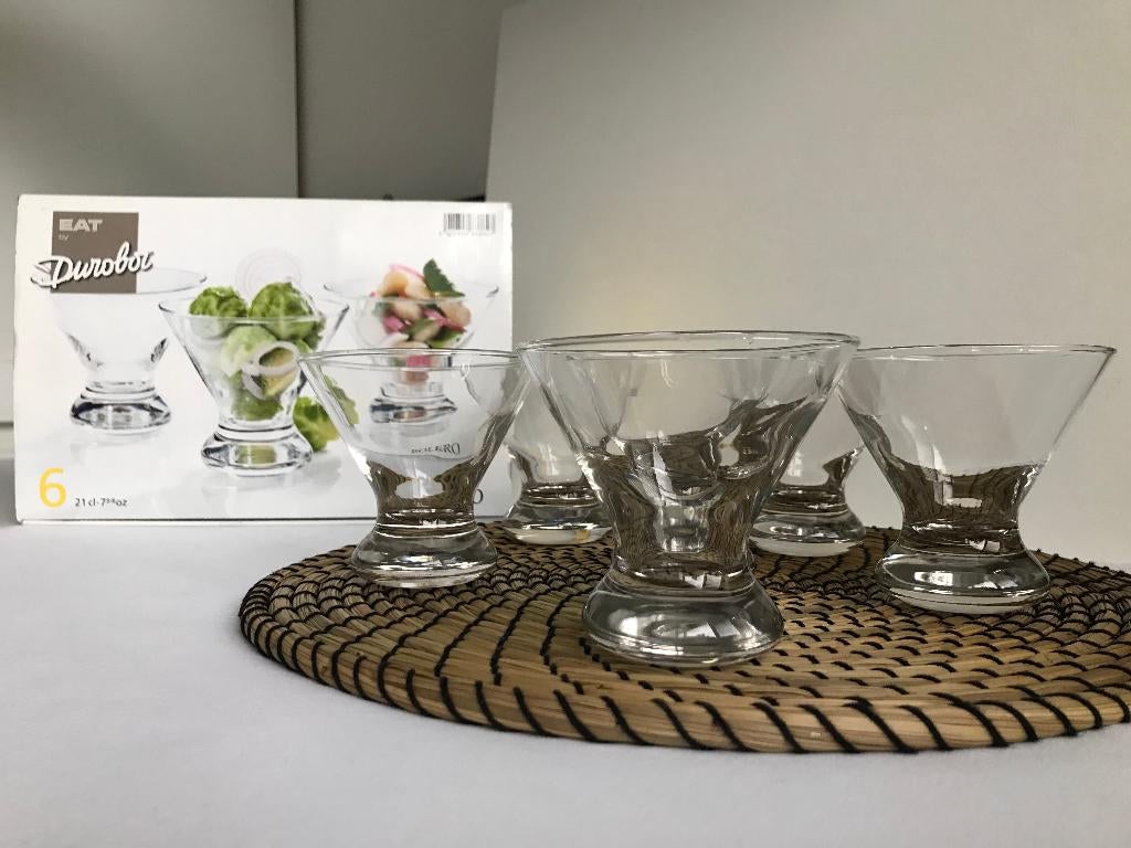 Durobor bolero dessert glazen/ijscoupes - 21CL-cadeautip, Verzamelen, Ophalen of Verzenden, Zo goed als nieuw, Overige typen