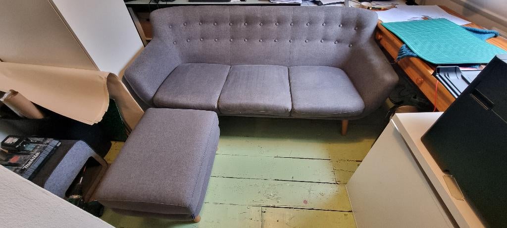 Bank en hocker Sofacompany, Huis en Inrichting, Ophalen, Gebruikt, 125 cm of meer, 75 tot 100 cm