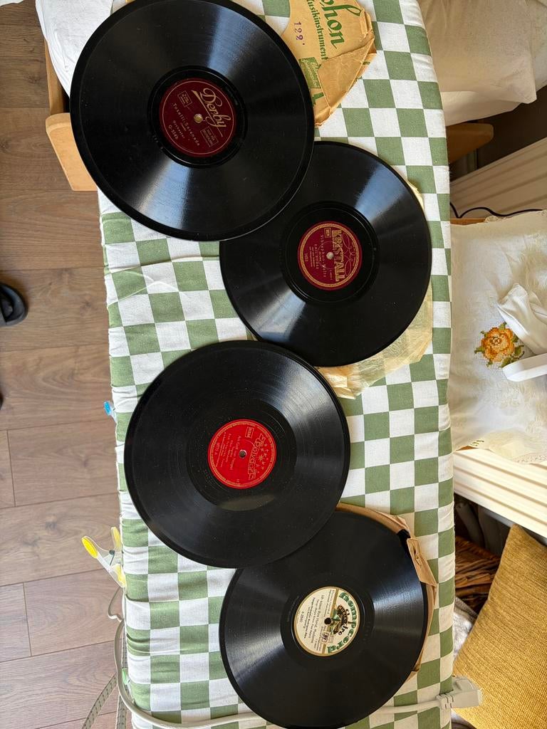 78 toeren plaaten 4 stuks, Gebruikt, Overige formaten, Overige typen, Ophalen of Verzenden