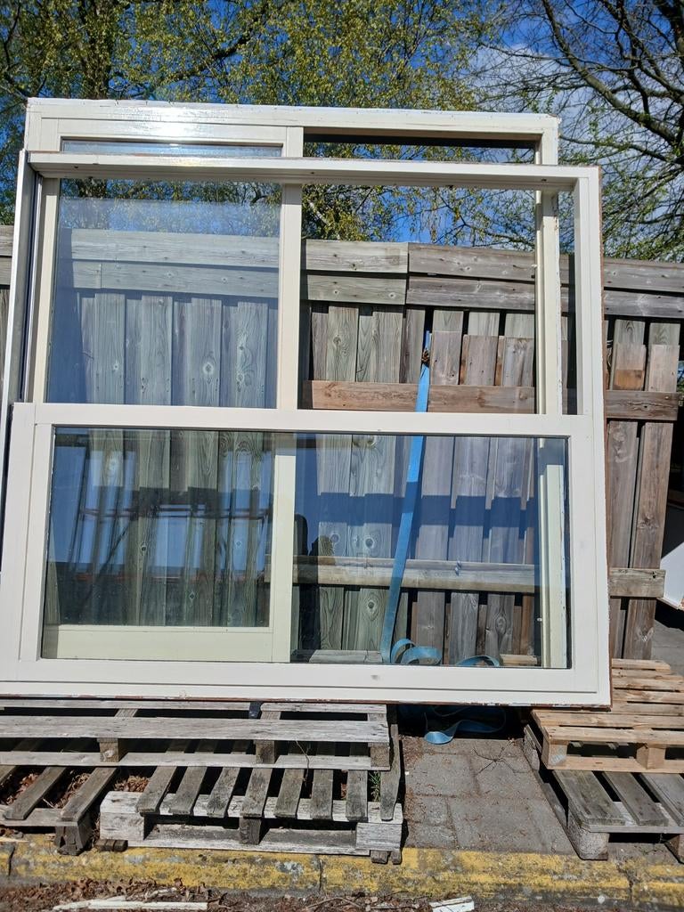 Hardhouten kozijn schuifpui dubbelglas 3.sleutel, Doe-het-zelf en Verbouw, Kozijnen en Schuifpuien, 225 cm of meer, Ophalen of Verzenden