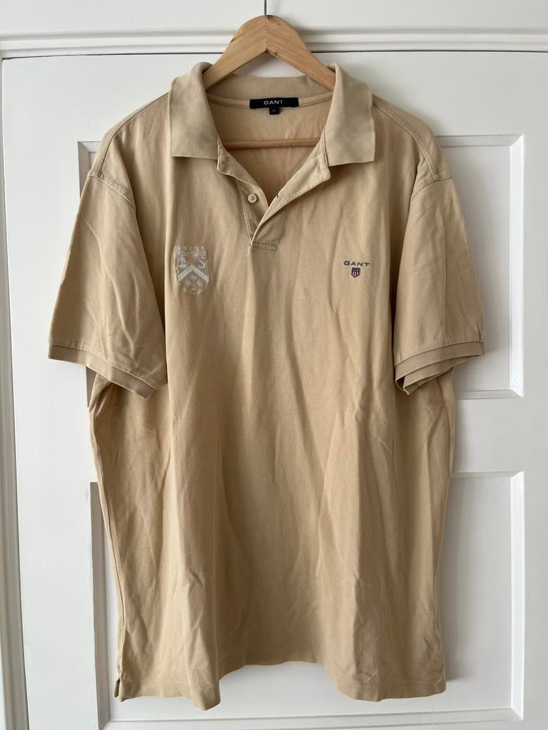 Zandkleurige polo van Gant maat L, Ophalen of Verzenden, Zo goed als nieuw, Maat 52/54 (L)