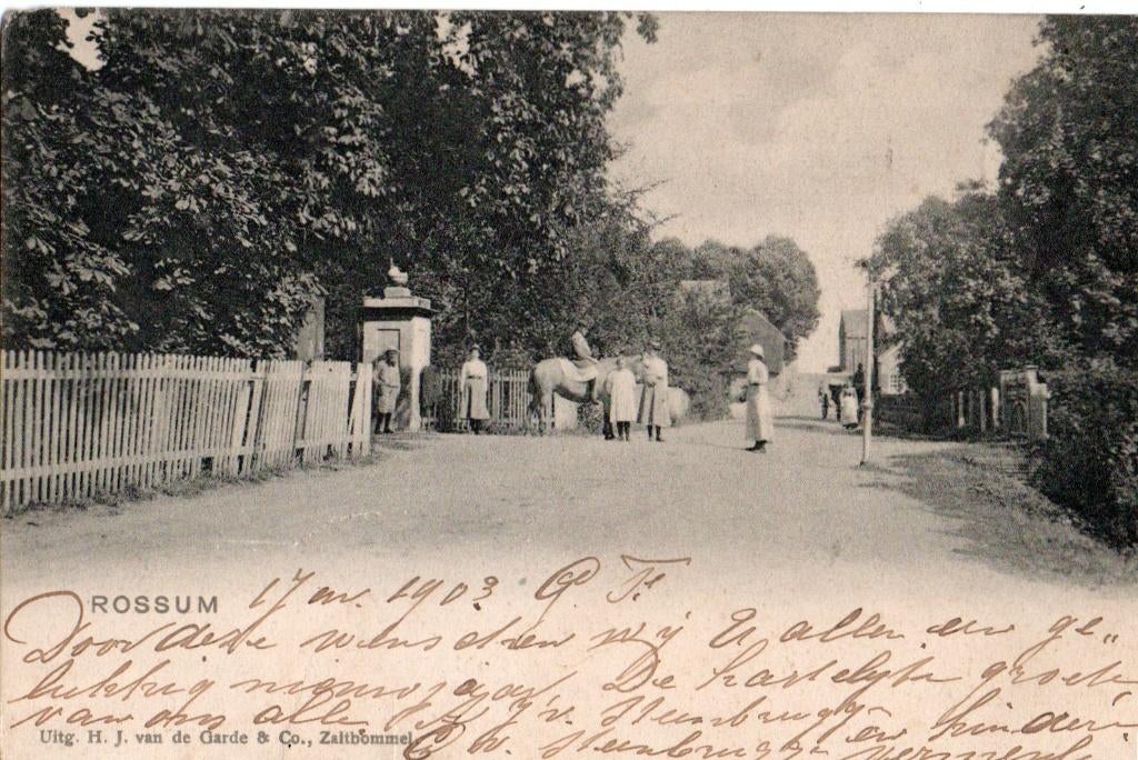 Rossum, Dorpsgezicht met mensen. 3761, Verzenden, Voor 1920, Gelopen, Gelderland
