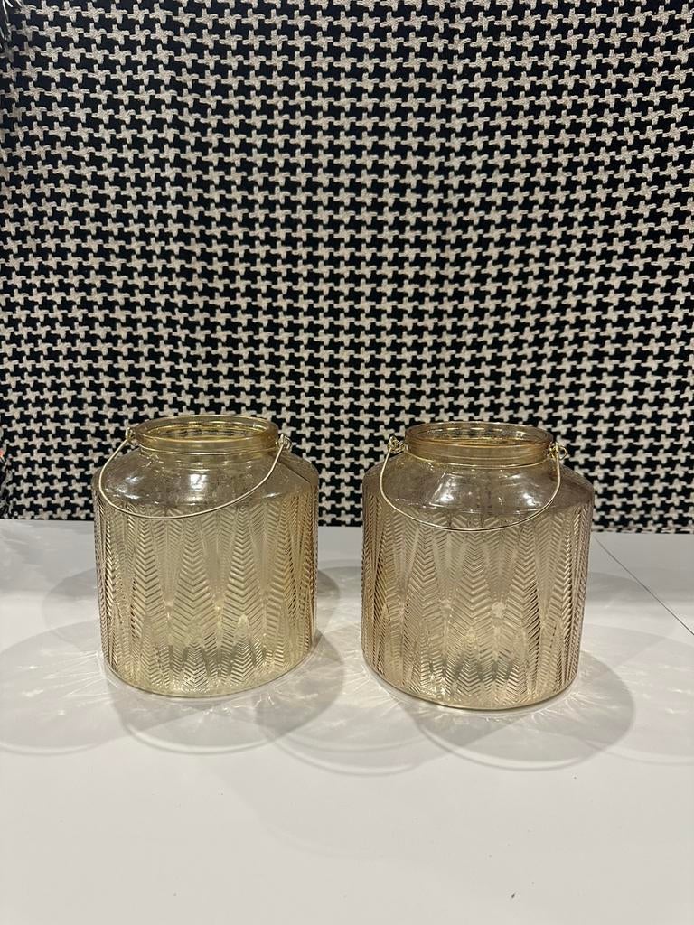 Twee windlichten, Ophalen, Zo goed als nieuw, Overige materialen