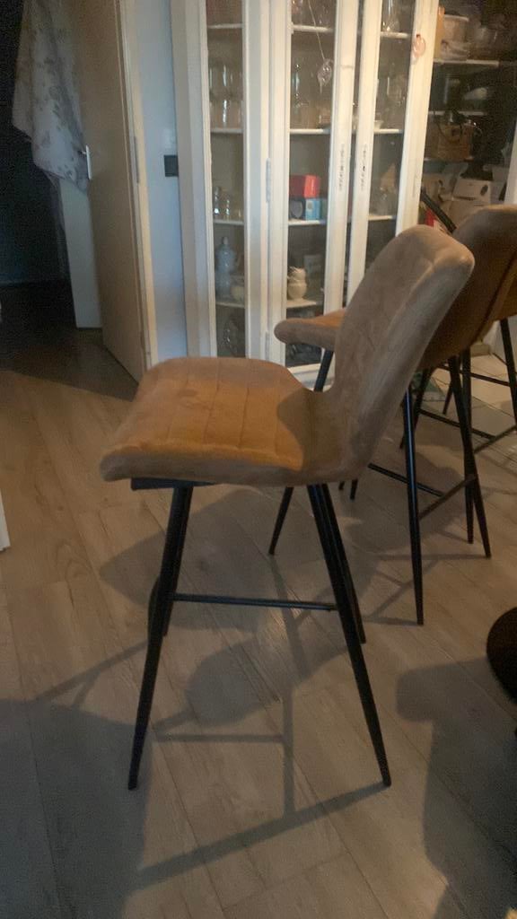 Barkruk camel bruin, Huis en Inrichting, Barkrukken, Ophalen of Verzenden, Zo goed als nieuw, 60 tot 90 cm