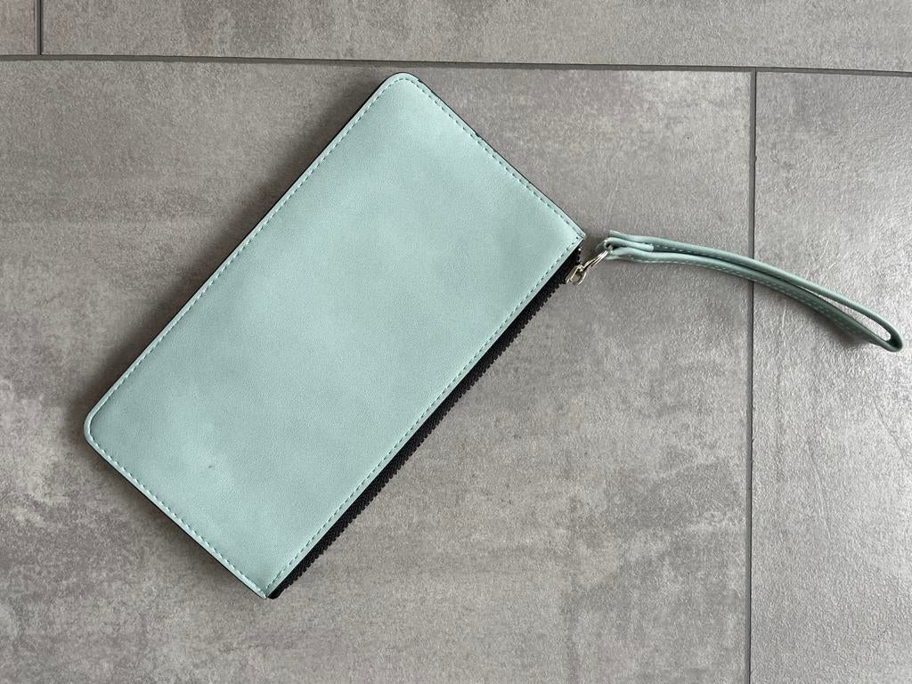 Stijlvolle lichtblauwe Portemonnee met Rits, Ophalen of Verzenden, Zo goed als nieuw, Blauw, Overige merken