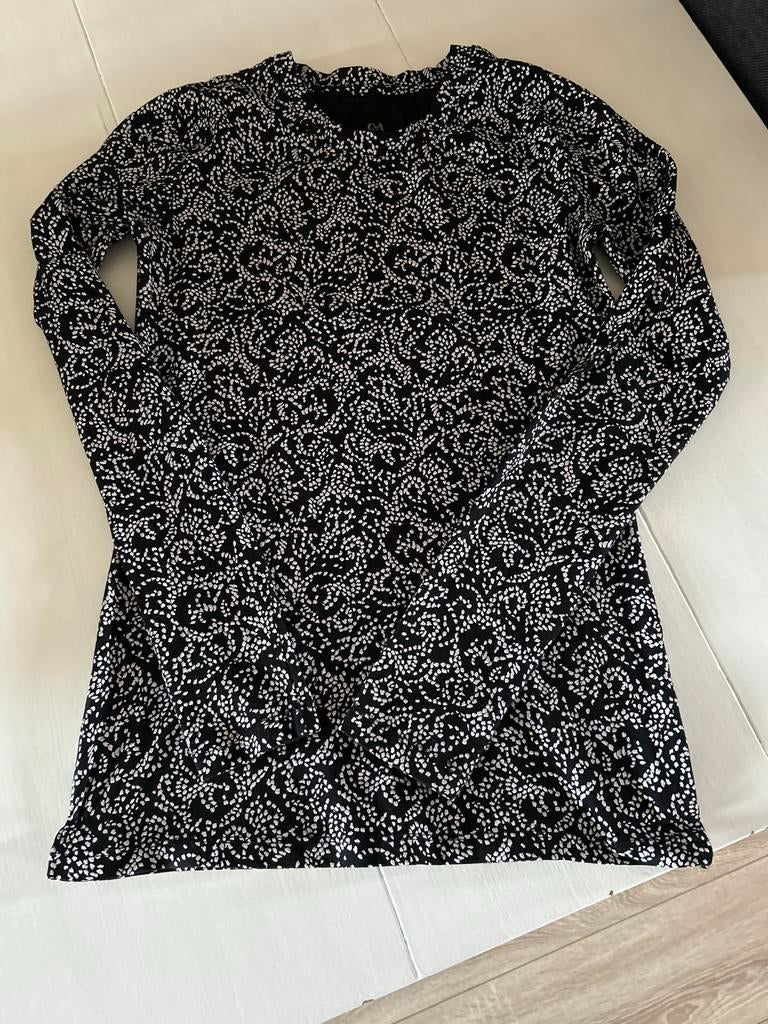 Zwart-wit shirt met lange mouwen, Kleding | Dames, Zwart, Ophalen of Verzenden, Zo goed als nieuw, Lange mouw