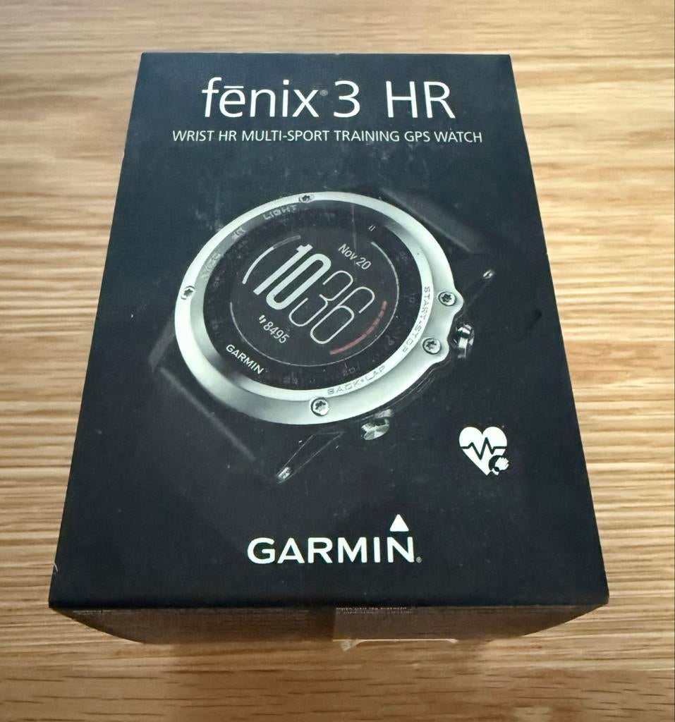 Garmin Fenix 3 HR met originele doos, Gebruikt, Hartslag, Zwart, Ophalen of Verzenden