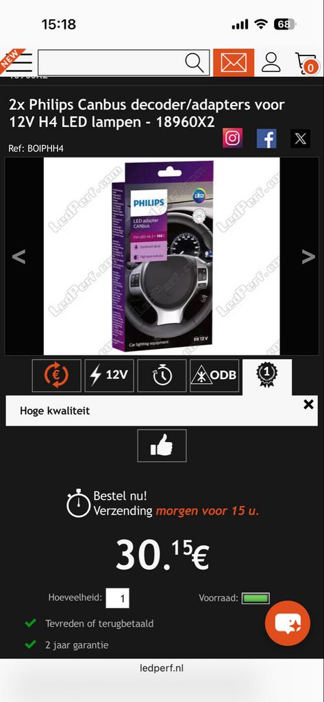 Philips Canbus decoder/adapters H7, Ophalen of Verzenden, Nieuw, Universele onderdelen