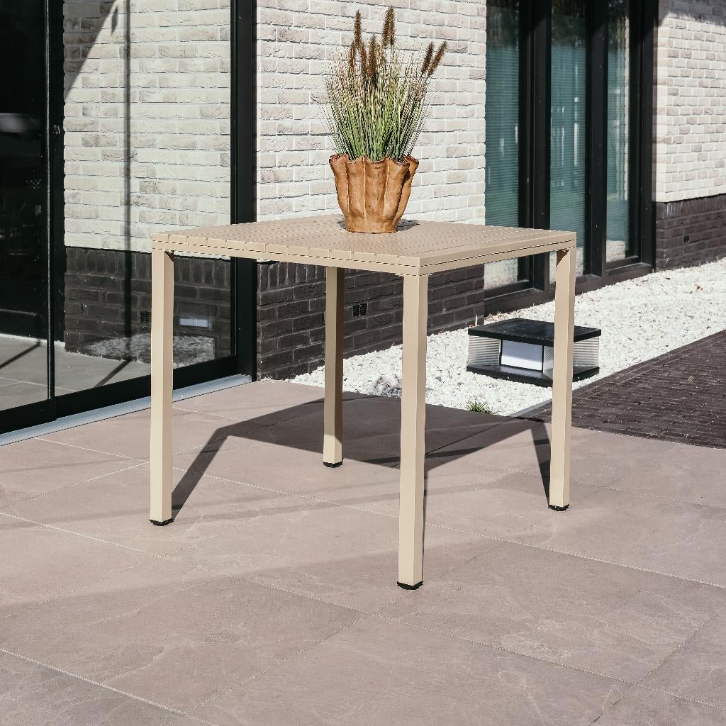 TERRASTAFEL 80x80 PARTIJ VOORDEEL OP=OP, Tuin en Terras, Ophalen, Nieuw, Vierkant, Kunststof