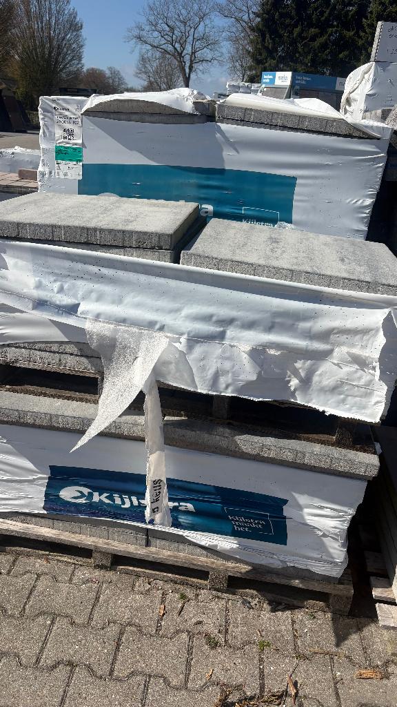 Terrastegel nero grey 60x60x4 43m2, Nieuw, Ophalen of Verzenden, 10 m² of meer, Beton