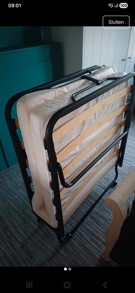 Gezocht: Opklapbaar logeerbed in Den Haag, Gebruikt, 80 cm, Metaal, Overige kleuren