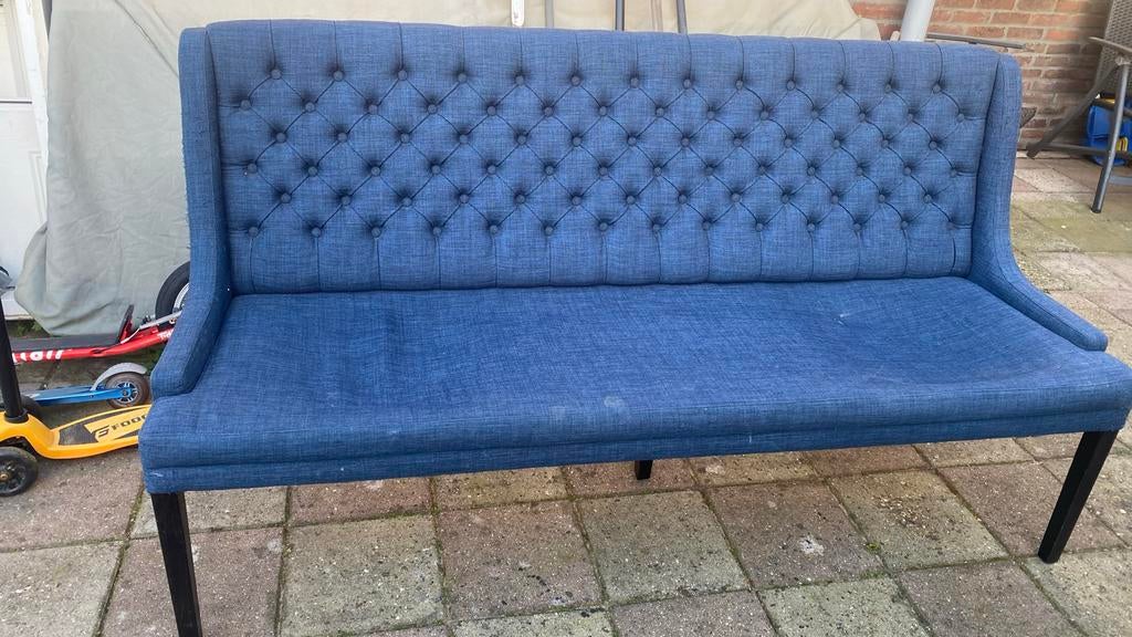 Stoffen bankje, Huis en Inrichting, Banken | Bankstellen, Ophalen, Gebruikt, Minder dan 75 cm, 150 tot 200 cm