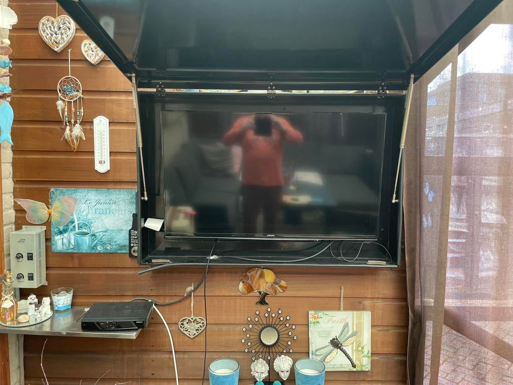 TV kast Aluminium met Hydraulische klep met cilinders IZGST, Audio, Tv en Foto, Televisies, Ophalen of Verzenden, 100 cm of meer