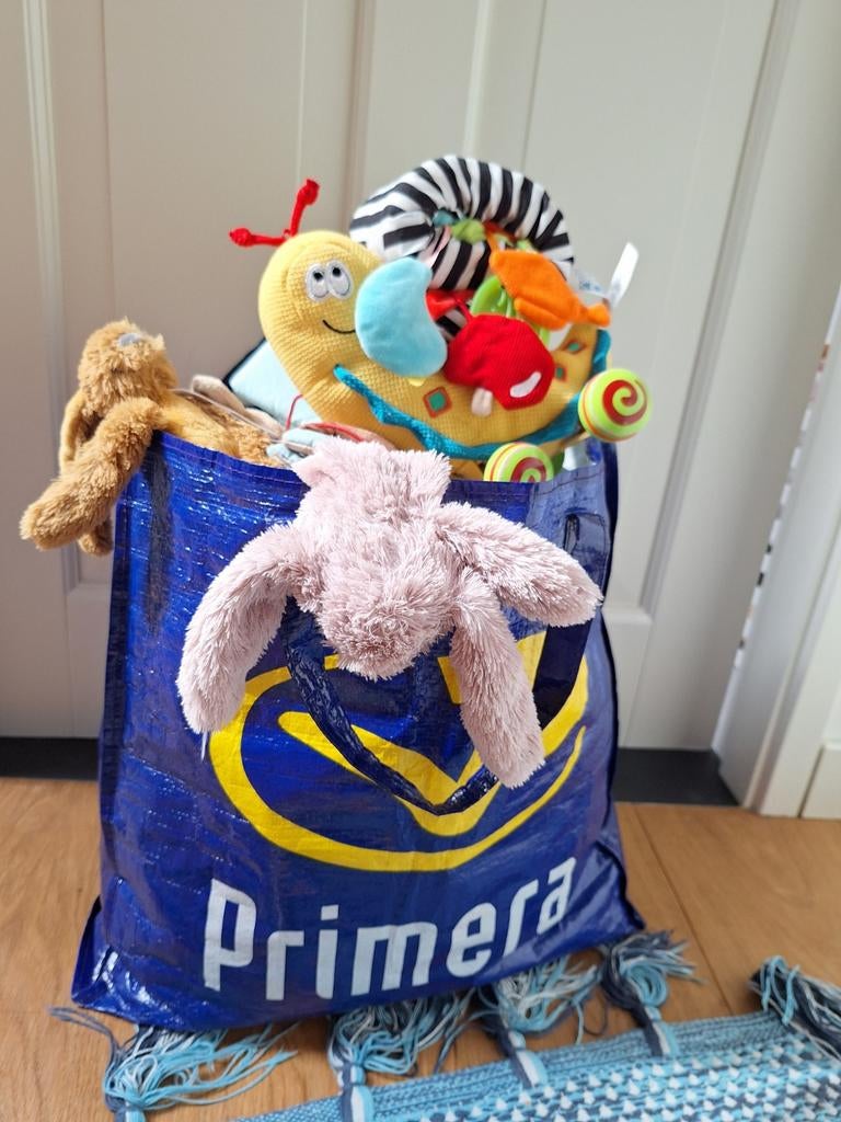 Grote tas vol babyspeelgoed, babygym, knuffels en meer, Ophalen, Zo goed als nieuw, Babygym
