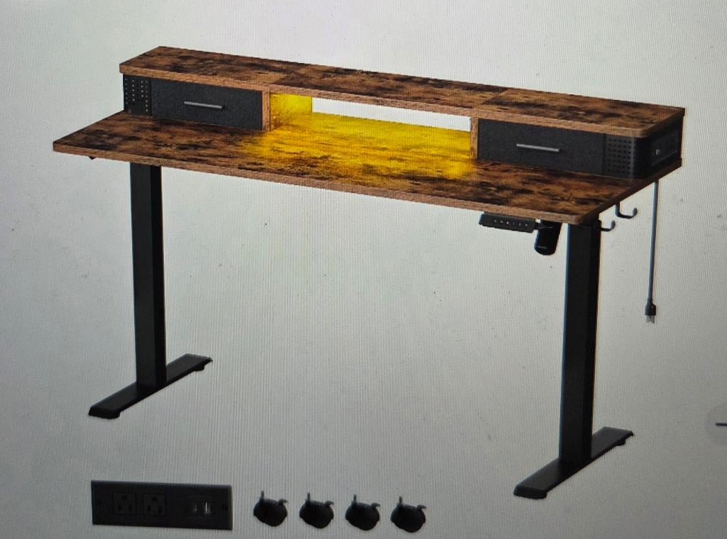 Elektrisch bureau / Electric desk, Ophalen, Overige typen, Elektrisch, Hout