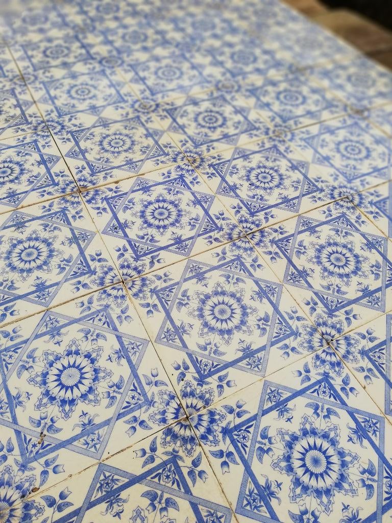 Mooi achter haard of kachel, 40 stuks 77x123 cm, blauw wit, Antiek en Kunst, Ophalen