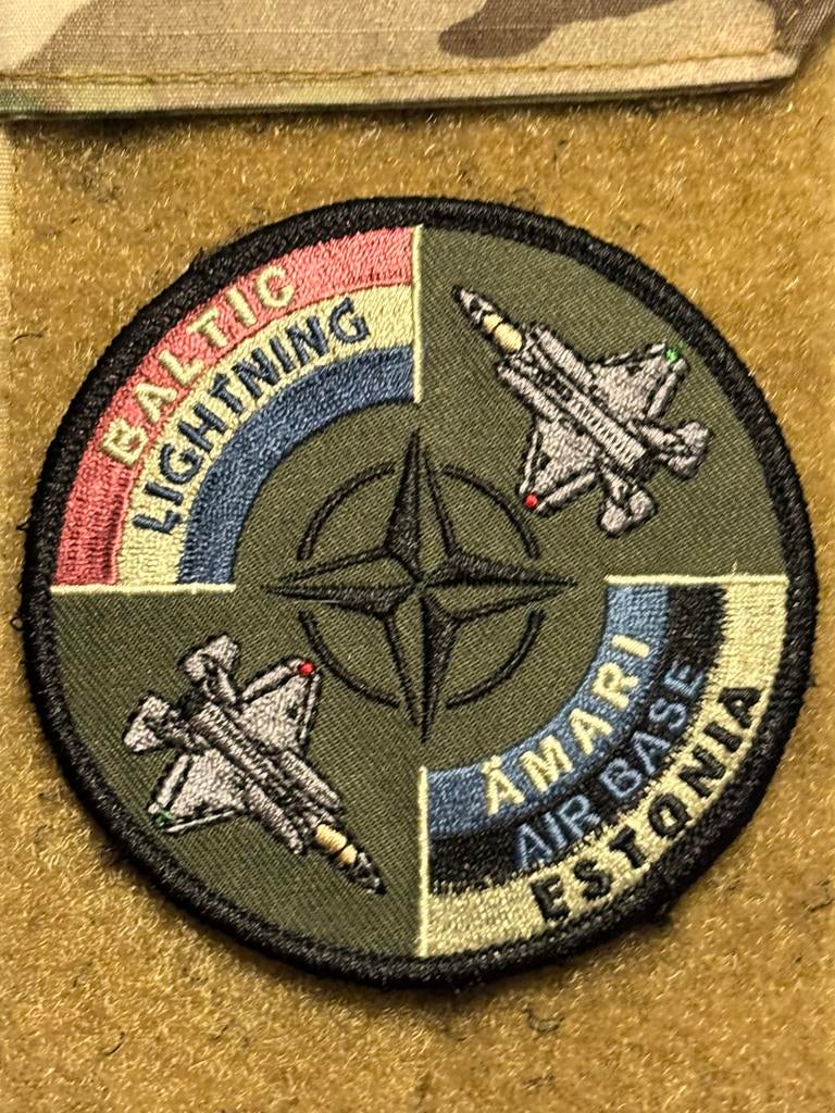 Embleem 322 SQN baltic lightning, Verzenden, Luchtmacht, Nederland, Embleem of Badge