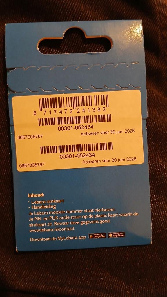 Lebara Simkaart 0657006767 top nummer Gratis Verzending!!, Verzenden, Nieuw, KPN, Simkaart