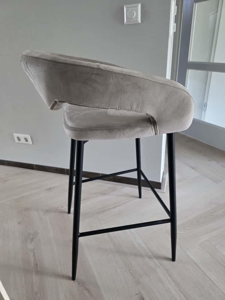 Kick Collection barkruk Lenn - champagne (2), Ophalen, Met voetsteun, 60 tot 90 cm, Metaal