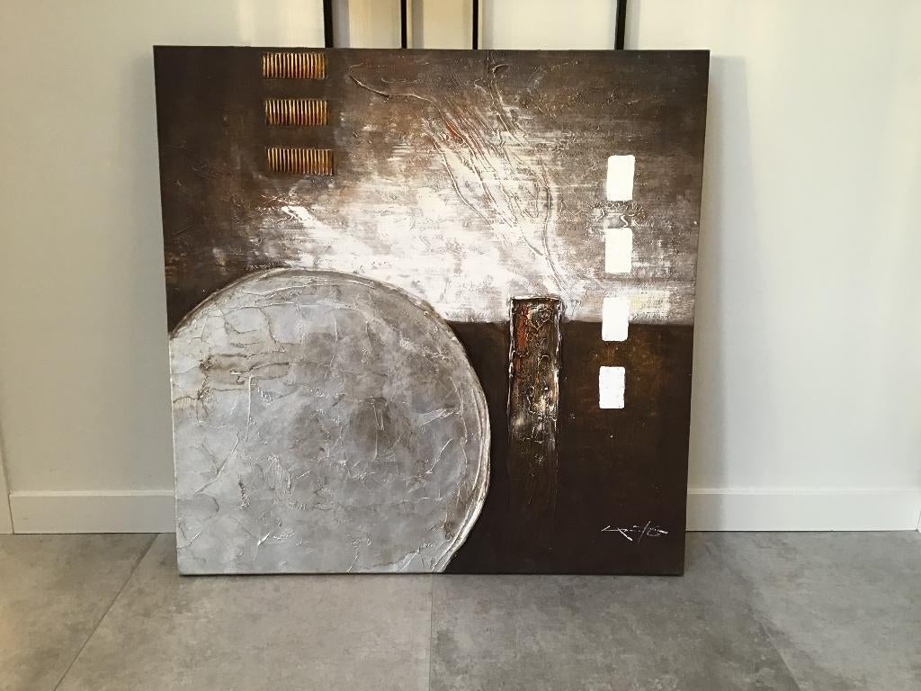 Schilderij bruin, Ophalen, Zo goed als nieuw, Schilderij, 75 tot 100 cm